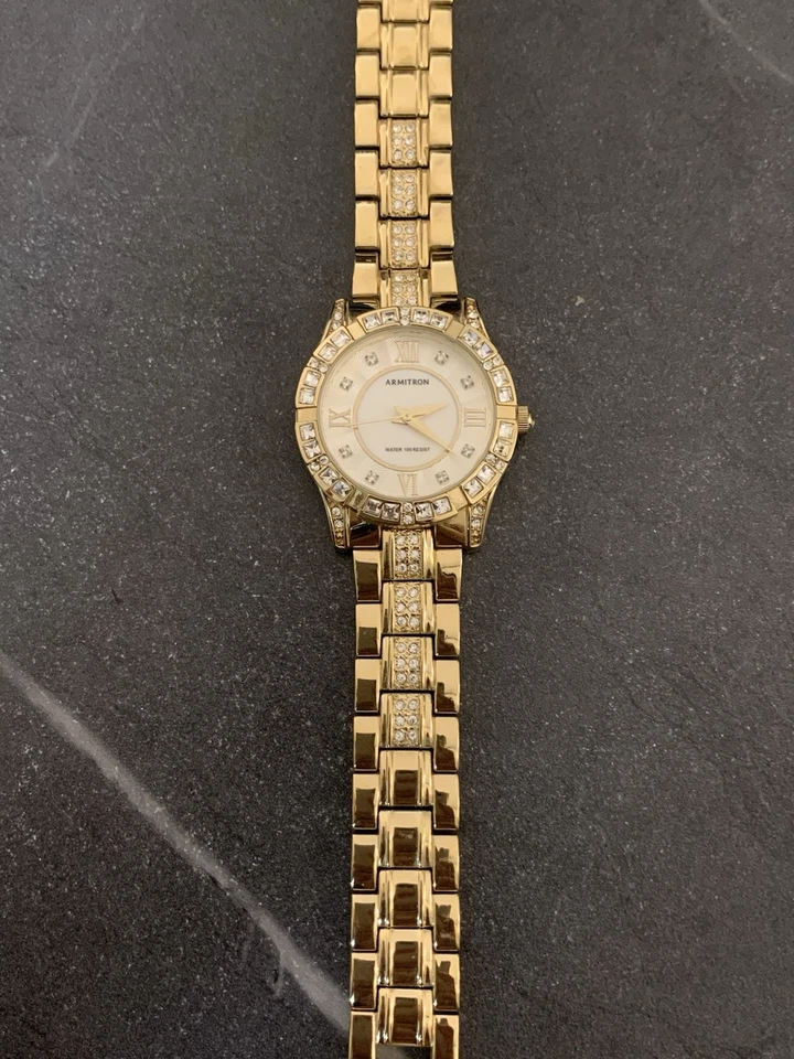 Женские часы Armitron 75/3996MPGP подлинный кристалл акцент золотистый браслет - Изображение 3 из 4