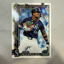 2025 Topps Holiday Baseball Julio Rodriguez Photo Variation SP Mariners NM #H186