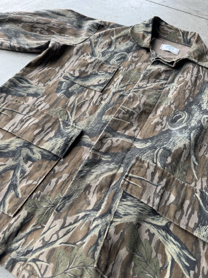 Vintage Mossy Oak Full Foliage 3 Three Pocket Jacket Camo Hunting L USA Made HTF - Image 4 of 4