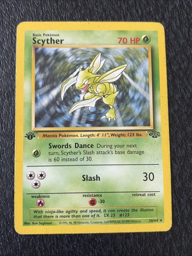 Scyther 26/64 Jungle Set 1st Edition Pokemon TCG