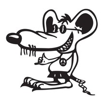 4x Cool Hippy Rat Vinyl Decals Jdmaudi Vw Funny Turbo Car Stickers 4x Cool Hippy Rat Vinyl Decals Jdmaudi Vw Funny Turbo Car Stickers