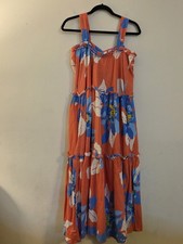 Free People Women's Size XS Moonshine Tiered Midi Dress Tropical