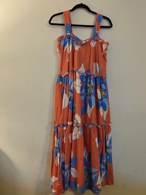 Free People Women's Size XS Moonshine Tiered Midi Dress Tropical