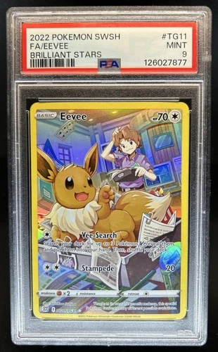 2022 Pokemon SWSH Brilliant Stars Eevee Trainer Gallery Holo #TG11/TG30 PSA 9