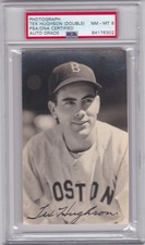 Tex Hughson Boston Red Sox Postcard PSA DNA Auto 8  1942-1944 All Star 1946 WS