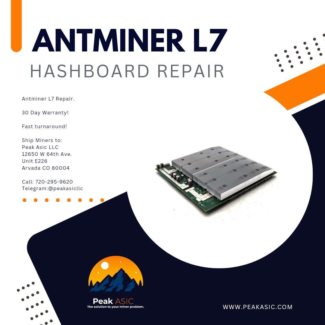 Antminer L7 Asic Repair,Hashboard Repair US based In Colorado