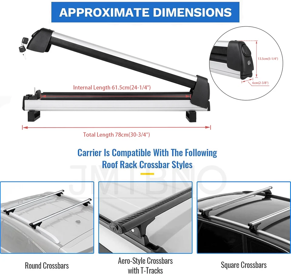 Универсальный багажник на крышу для лыж сноуборда для 6 пар лыж или 4 сноубордов - Изображение 2 из 4