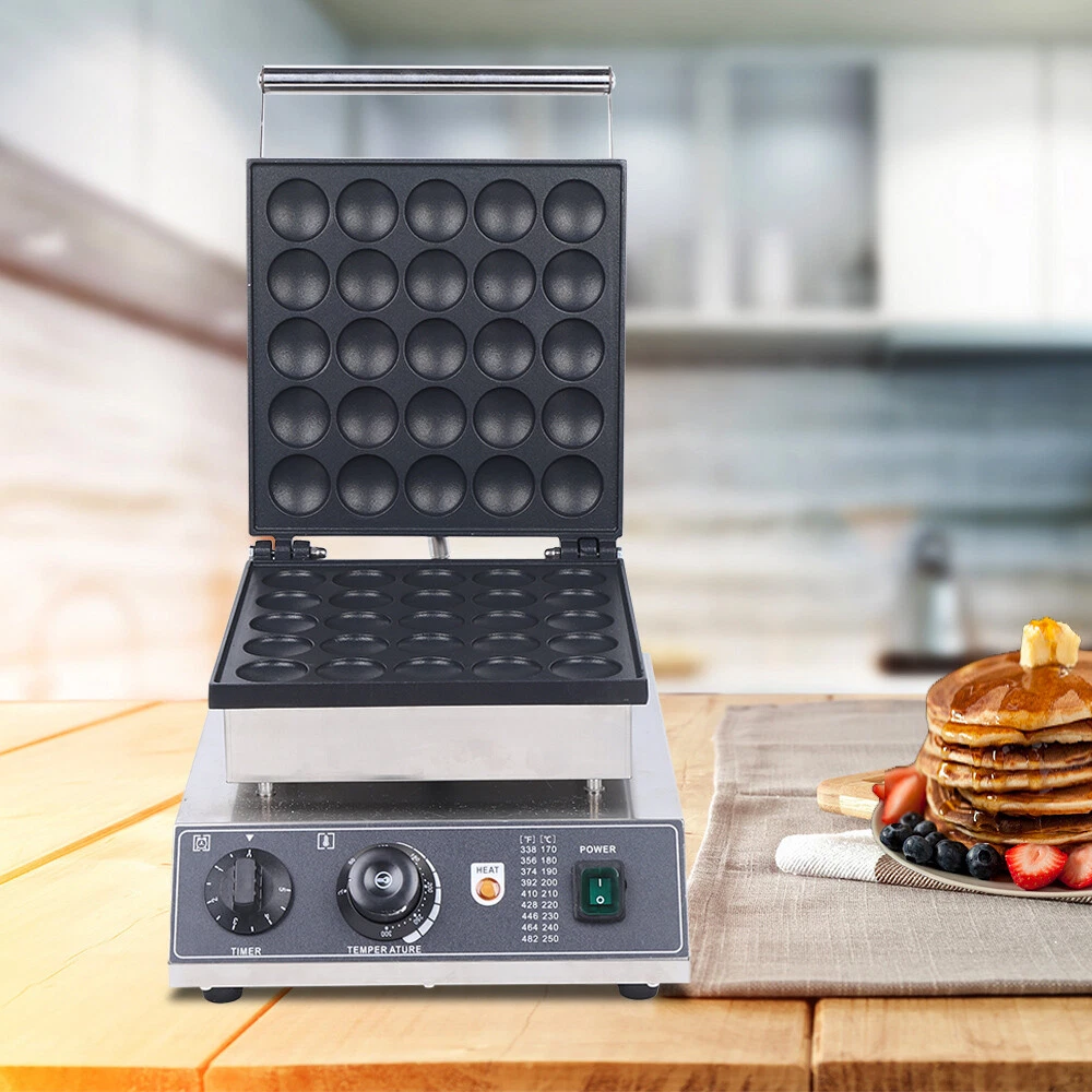 Mini Dutch Pancake Maker Poffertjes Machine for 25PCs Mini Round Pancakes