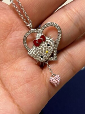Swarovski Hello kitty collaboration Kawaii Brass Heart Necklace