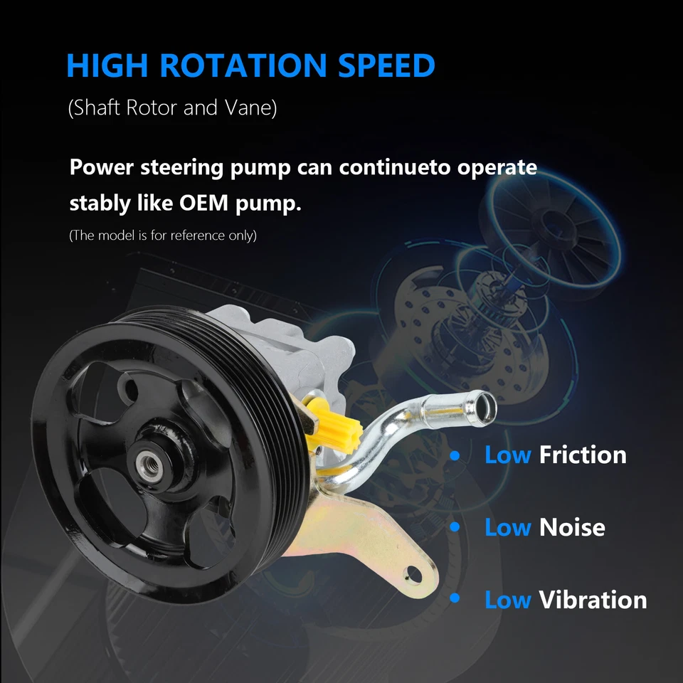 Power Steering Pump w/ Pulley For Nissan 370Z Infiniti G35 G37 Q40 Q50 Q60 21394 Foto 3 de 4
