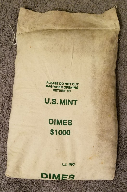 2001 P Roosevelt Dime original Mint Sewn Bag $1,000 face ☆ 10,000 coins☆not open