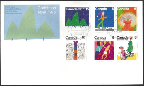 🍁Canada  #674 - 679   "Christmas Combo B"   Brand New  1975 First Day Cover