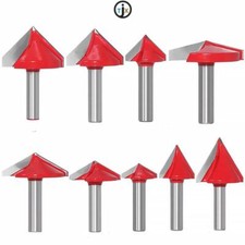 1St V-Nut-Fräser-Bit 3D CNC-Gravur Schaftfräser 8mm Schaft 60°/90°/120°/150°Grad