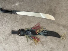 Vtg Corneta Machete No. 127 with Fringed Leather Sheath Souvenir El Salvador