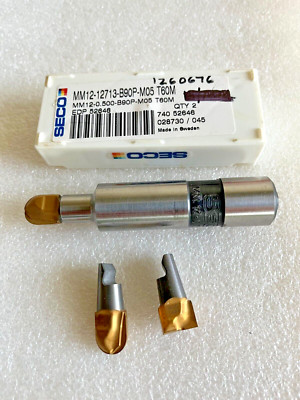 SECO MM12 - 075 - 3.7 - 3 INTERCHANGEABLE SOLID CARBIDE INSERTS AS SHOWN.......