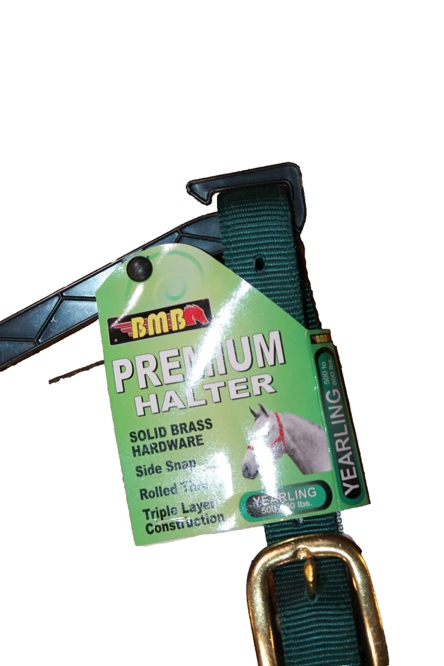 NUEVO Halter de caballo BMB premium herrajes de latón macizo para un año 500-800 lb VERDE Foto 2 de 2