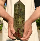 1750g Natural dragon blood stone Obelisk Crystal wand Point Reiki Healing — photo 4