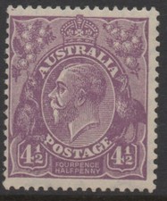 AUSTRALIA 1928 4.1/2d VIOLET KGV STAMP MNH SMW PERF.13.1/2 X 12.1/2 SG.103
