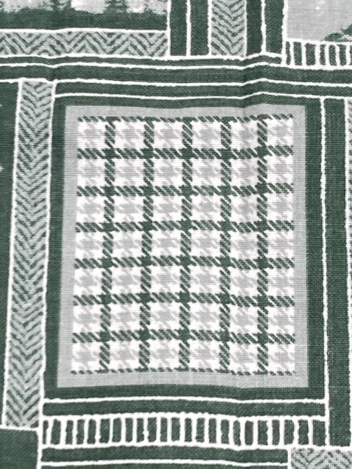 Cotton Fabric Green Tone on Tone Forest Animals Plaid Southwest 1/2Yx44"W - Image 3 of 4