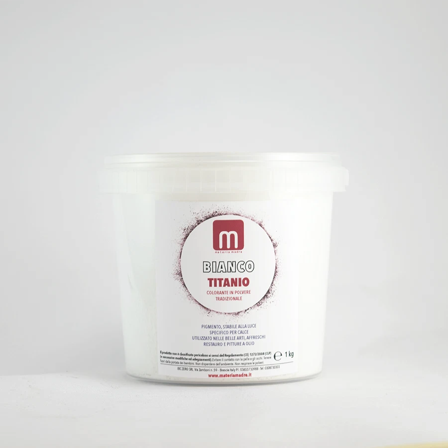 BIANCO DI TITANIO Pigmenti tradizionale in polvere per calce Barattolo 1 kg
