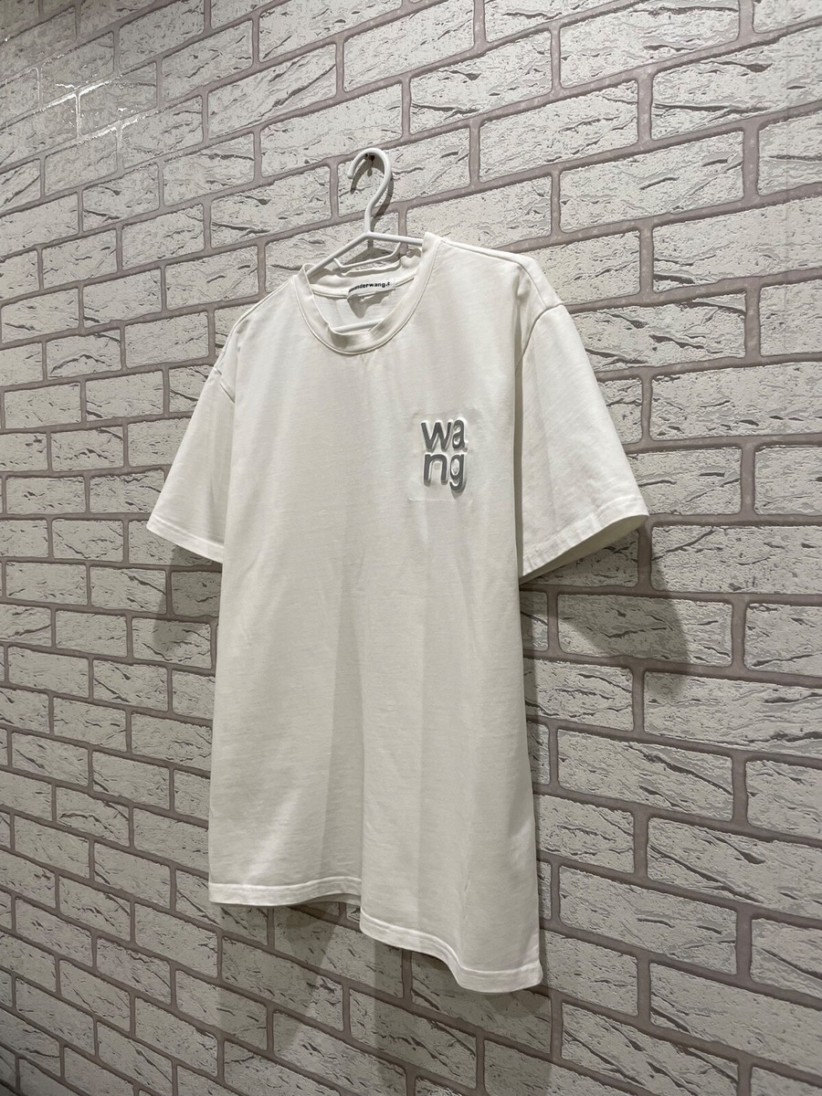 Alexander Wang White Men T Shirt Big Reflective Logo Size M | eBay