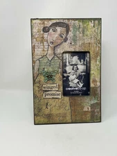 "WINGED PROMISE" Photo Frame - Wood Frame W/Metal Decoration - 4x6