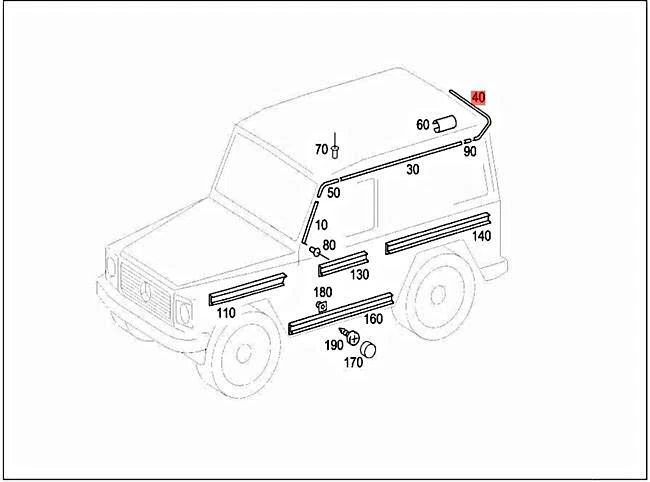 Genuine MERCEDES W463 G-CLASS W463 Drip moulding 4616981700 | eBay