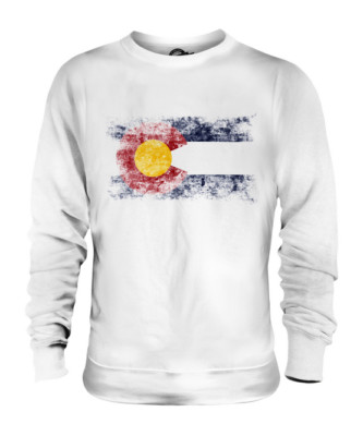 COLORADO STATE DISTRESSED FLAG UNISEX PULLOVER OBERTEIL COLORADAN SHIRT JERSEY GESCHENK