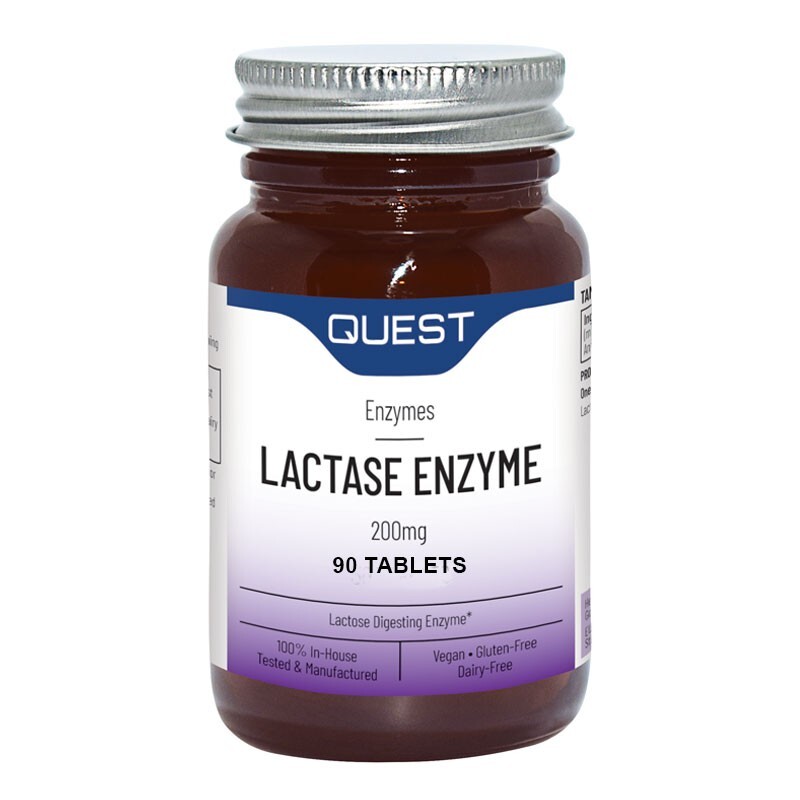 Quest Lactase Enzyme 200mg 90 Tablets LACTOSE DIGESTING ENZYMES