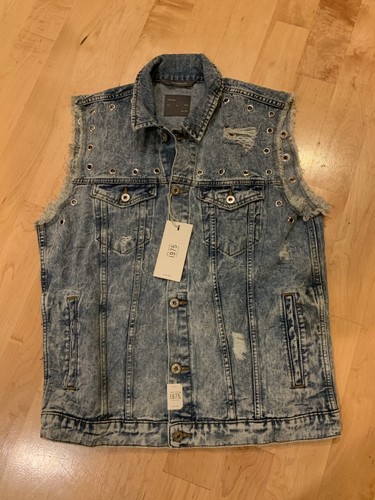 ZARA 1975 MAN DENIM MEN'S GROMMET VEST SIZE MEDIUM~NWT | eBay