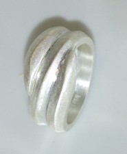 Ring 9 mm breit, Silber 999, Pures Silber, Flamere Design by Dieter Fischer