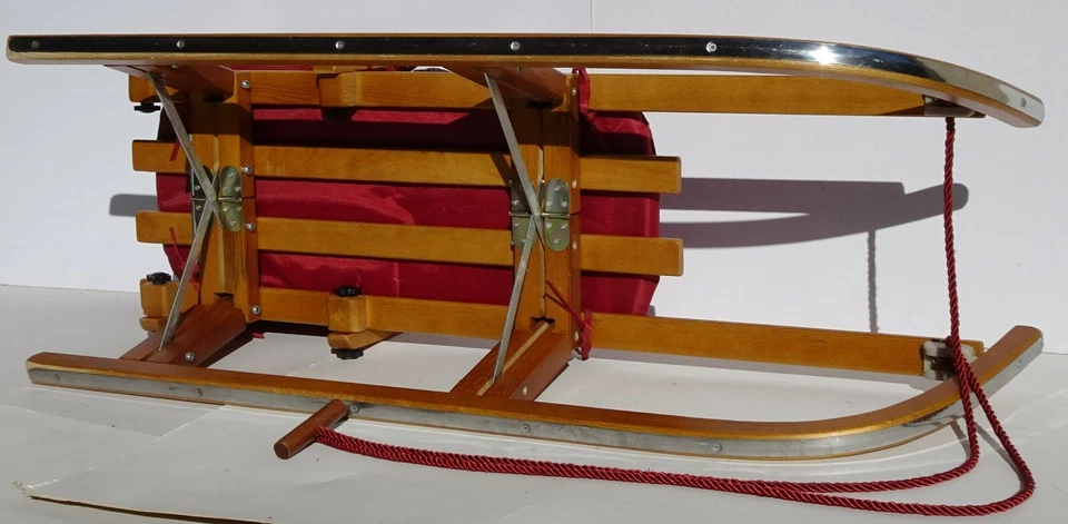 Trineo de madera Lucky Bums - Trineo infantil portátil clásico de madera plegable 43" Foto 2 de 4