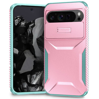 Shockproof Phone Case with Slide Camera Cover For Google Pixel 9 Pro XL/8 Pro/7A