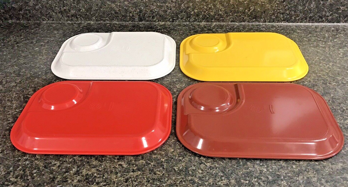 4 Vintage Rubbermaid 3850 Melamine Lunch TV Camping Trays 11 1/2" x 8 1/2" eBay
