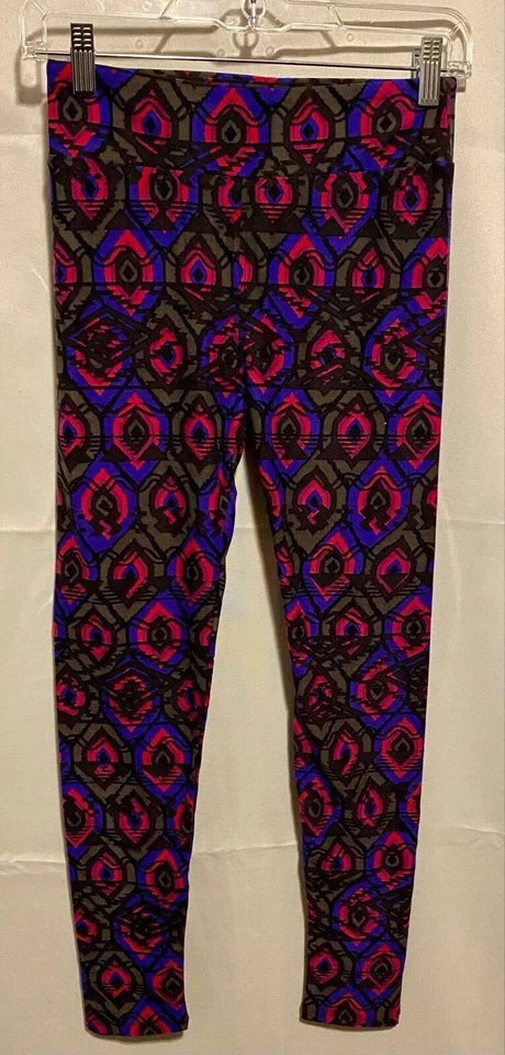 Leggings Lularoe tejido púrpura para mujer talla única talla 2-10 pequeños medianos grandes Foto 4 de 4