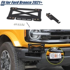 Metal Front License Plate Holder Mount Bracket Stand Bezel For Ford Bronco 2021+