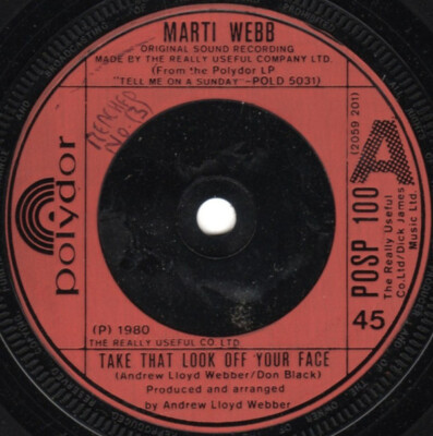Marti Webb - Take That Look Off Your Face (7'', Single, Red)