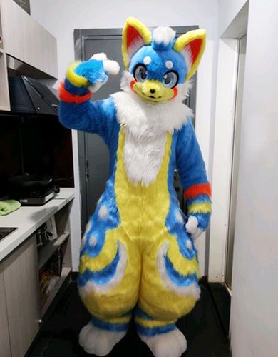 Long Fur Husky Dog Fox Mascot Costume Fursuit Halloween Suit Cosplay 407# - Picture 2 of 3