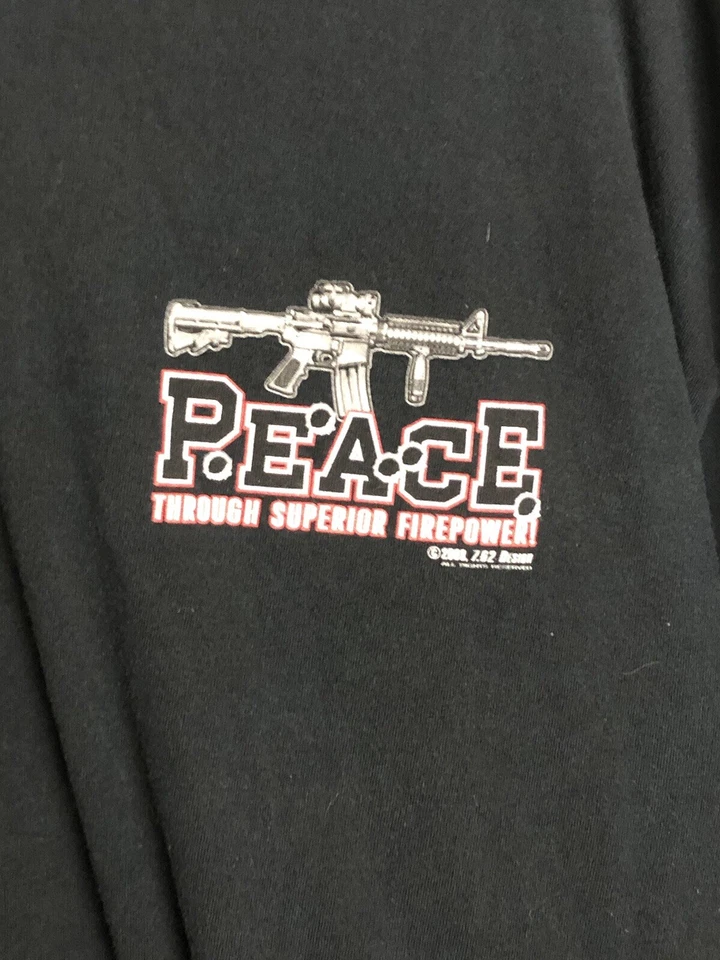 Lote de 2 camisetas de 7,62 diseños PAZ A TRAVÉS... ¡y solo leadslingers! Talla grande Foto 4 de 4