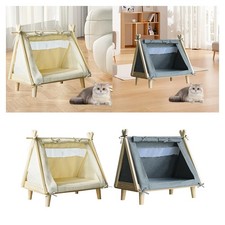 Cat Tent for Indoor Elevated Washable Shelter for Puppy Pet Bed with Cushion