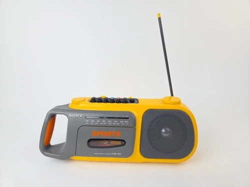 Sony Sports CFM-104 Boombox AM/FM Radio Cassette Player Yellow TESTED + Works