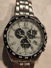 Citizen Panda Chronograph CB5874-90A Eco Drive Men's Watch Silver Black