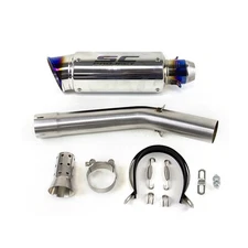 For Yamaha YZF R6 1998-2005 Exhaust Mid Pipe Blue Muffler Tips Slip on System