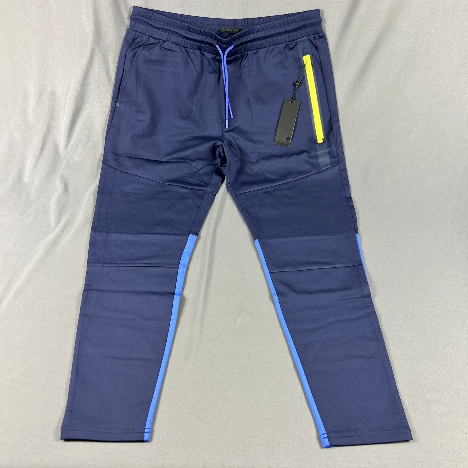 Greyson Sequoia Pants Joggers Large Maltese Blue Nylon Cotton Spandex MSRP $198