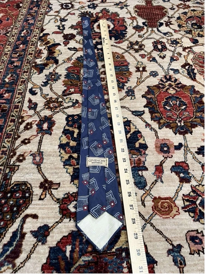 Corbata de cuello vintage Givenchy hecha en Italia pura seda abstracta loca para hombre Foto 4 de 4