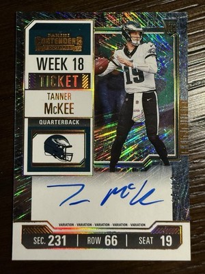 2023 Tanner McKee Contenders Week 18 Auto /18 Philadelphia Eagles QB Rookie