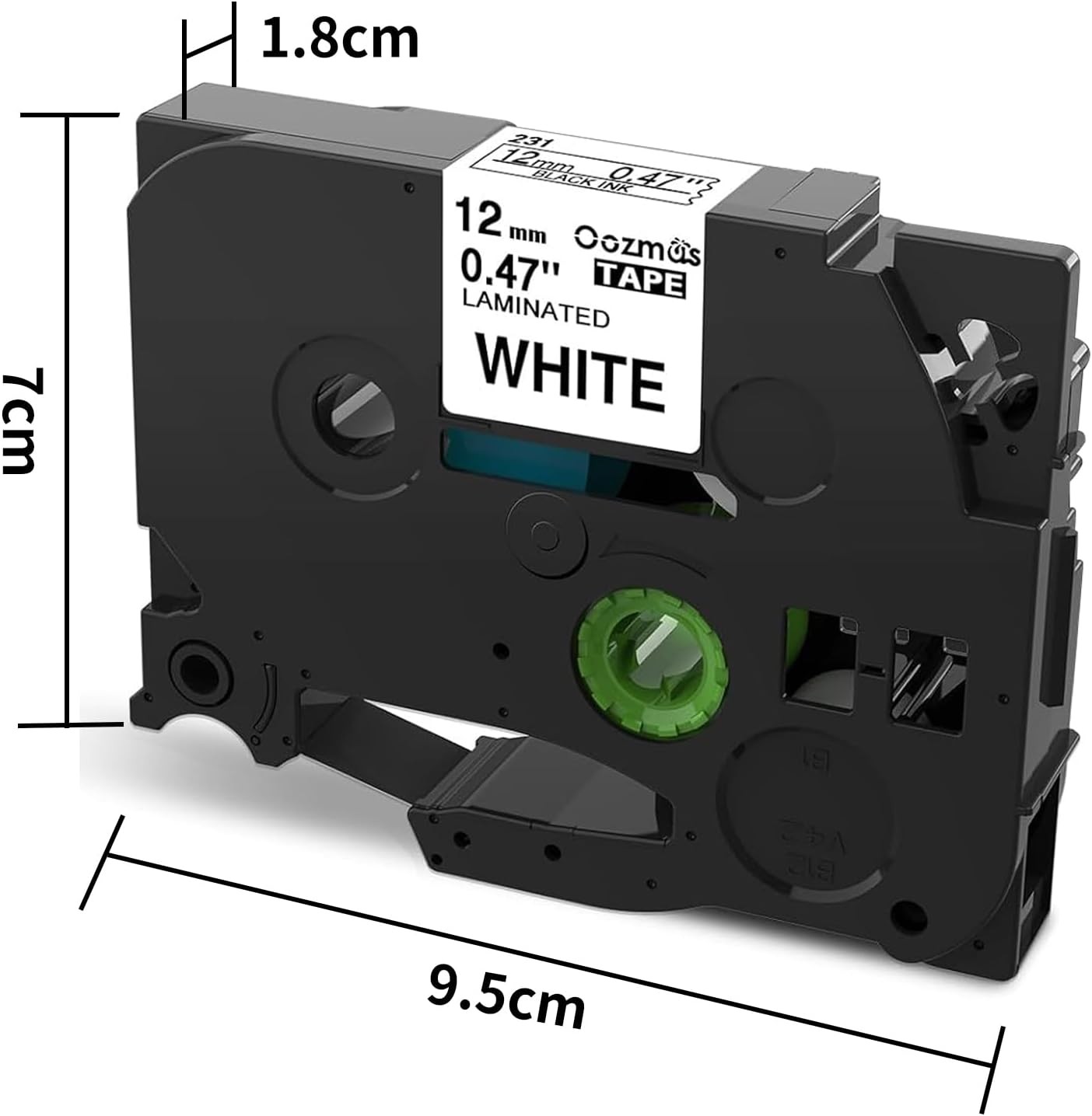 1X Compatible Brother P-Touch TZe-231 12mm for PT 1000 H105 H100R H101c PT-H107B