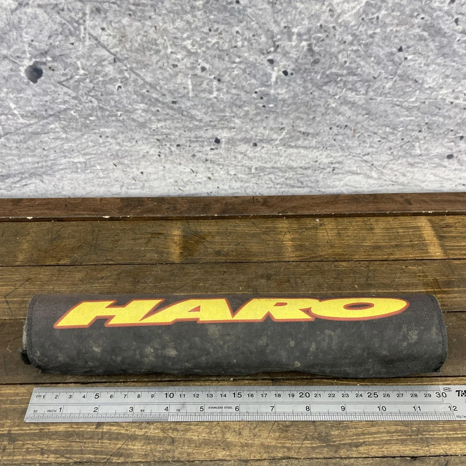 Almohadilla de fama para bicicleta BMX Haro vintage negra amarilla roja vieja escuela años 80 90 Foto 2 de 4