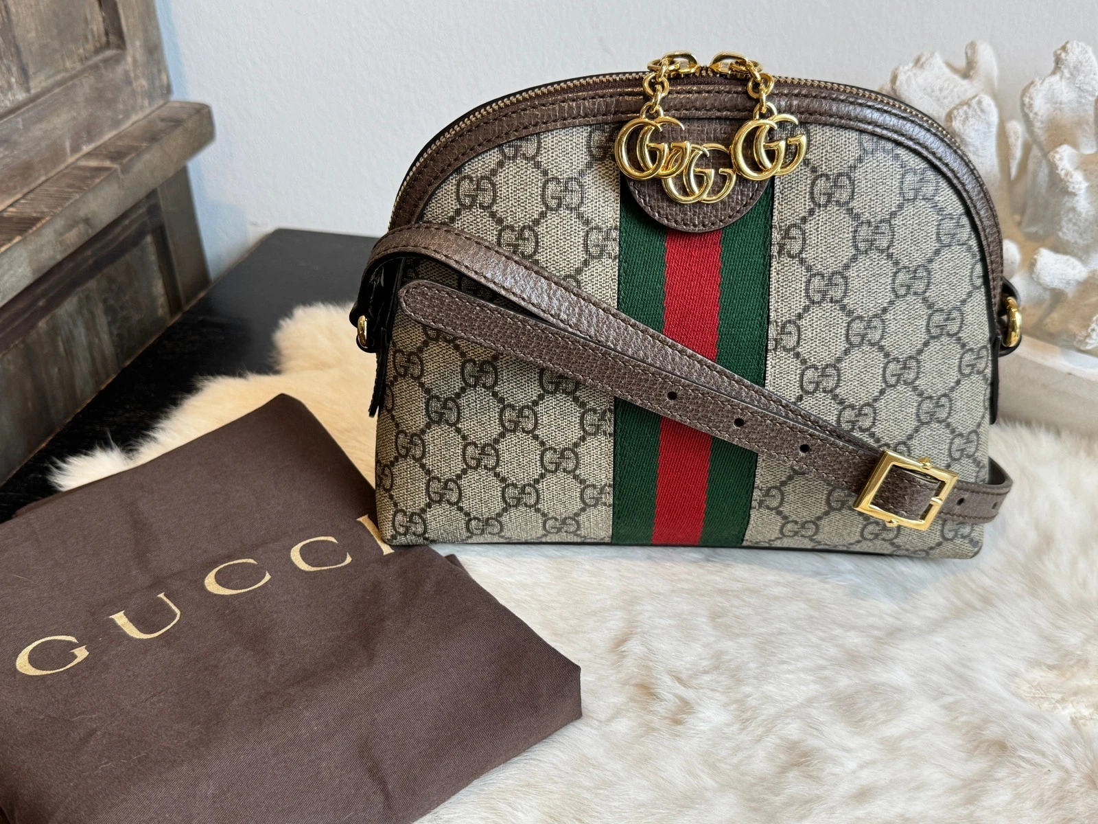 Sac à bandoulière GUCCI Supreme Ophidia haut rond