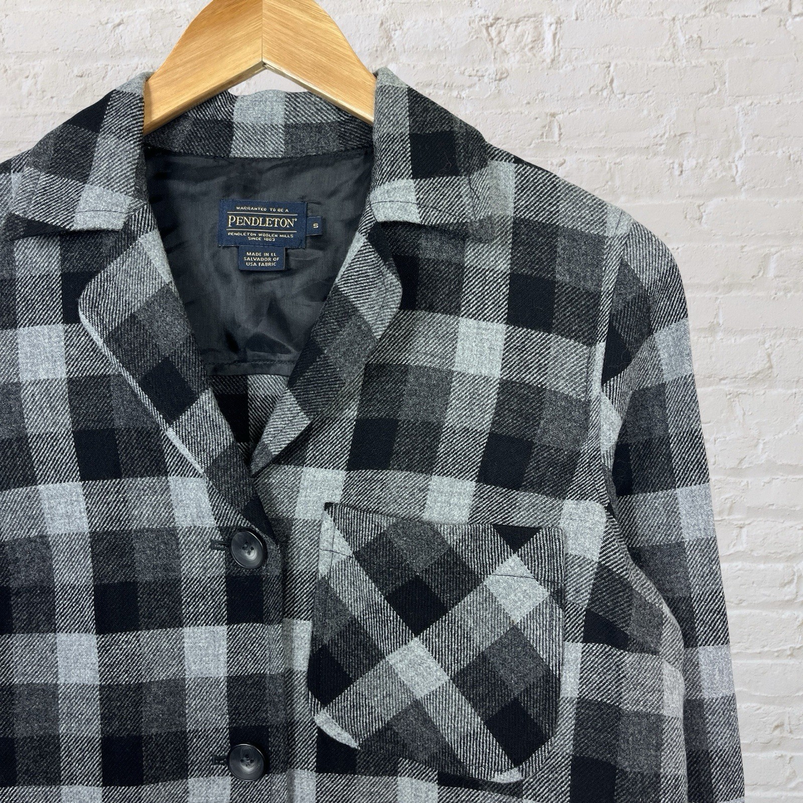 Pendleton Jacket Button Up Pockets Virgin Wool Gr… - image 2